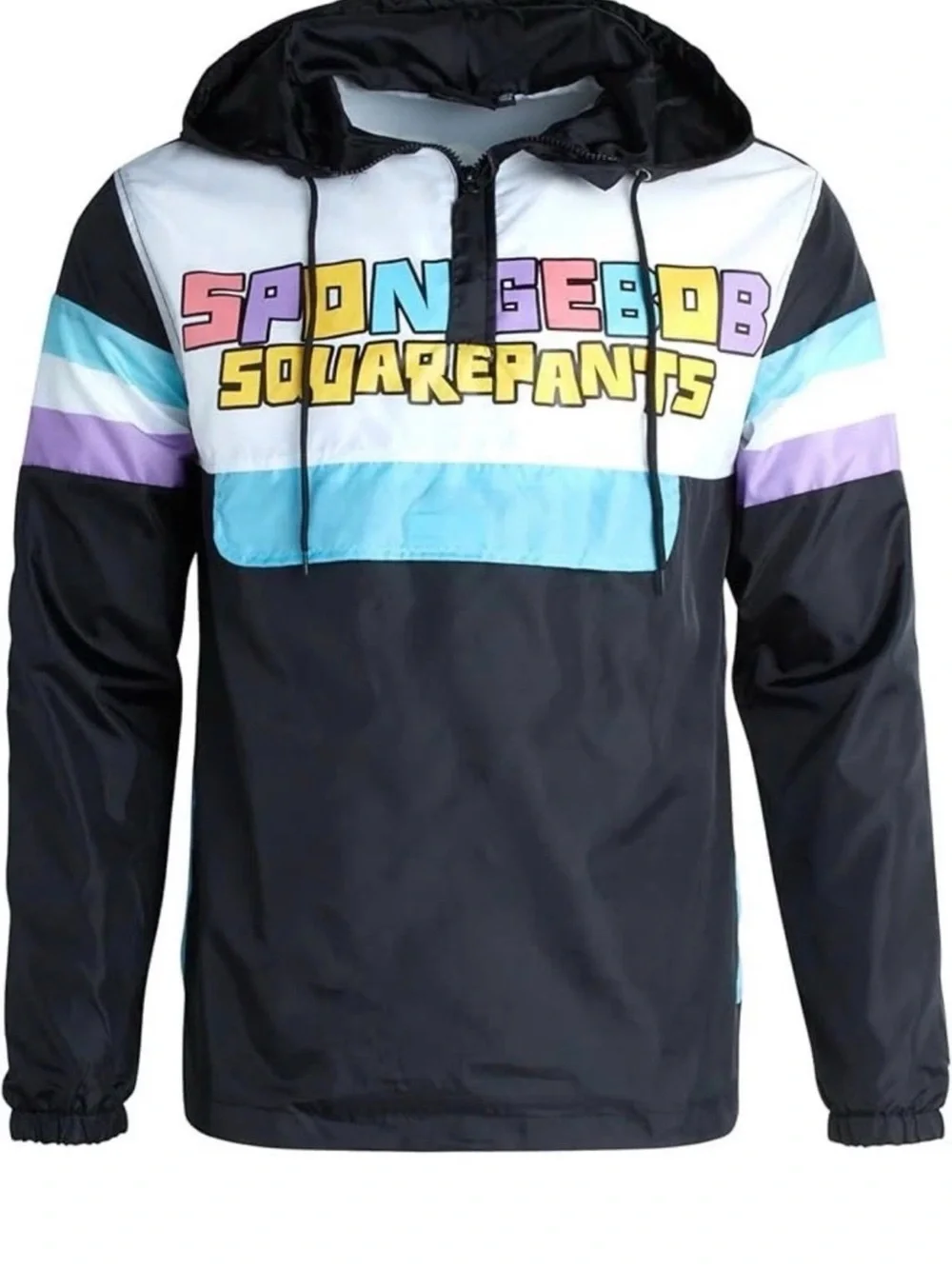 Nickelodeon Spongebob Squarepants Hoodie Windbreaker Jacket Adult Sz Large